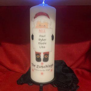 X-Large Personalized Christmas Candle - 11 x 4 inches (29 x 9.8 cm)